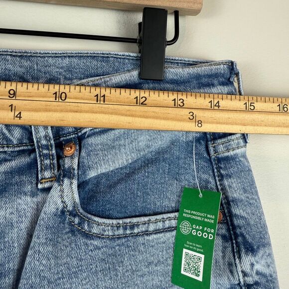 Gap Jeans Women 30 10 Long Blue Denim Light Wash Kick Fit High-Rise Straight NWT - Picture 8 of 11
